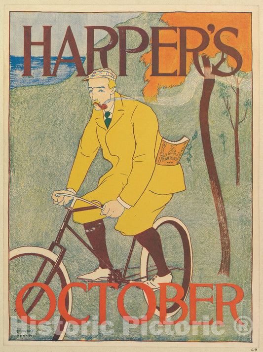 Art Print : Edward Penfield - Harper's: October 1 : Vintage Wall Art