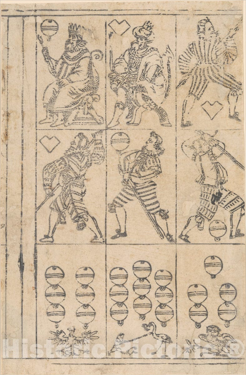 Art Print : Georg Schachomair - Sheet of Playing Cards 2 : Vintage Wall Art