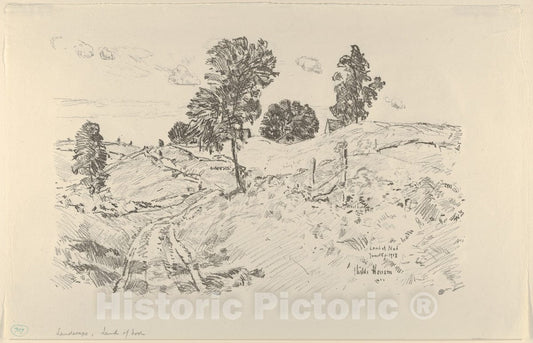 Art Print : Childe Hassam - Landscape, Land of Nod : Vintage Wall Art