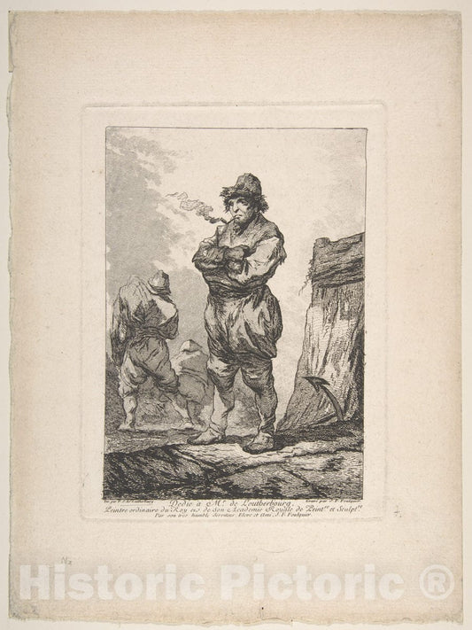 Art Print : Joseph François Foulquier - A Sailor Smoking with His Arms Crossed : Vintage Wall Art