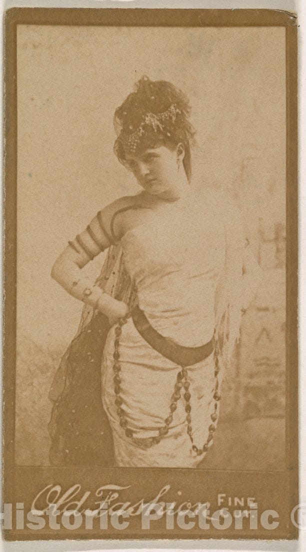 Photo Print : Actress Wearing Costume with Spiral Armband, from The Actresses Series (N664) Promoting Old Fashion Fine Cut Tobacco : Vintage Wall Art