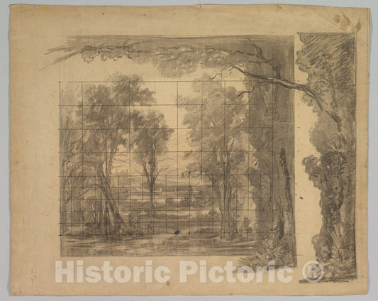 Art Print : Eugène Cicéri - Design for a Stage Set 5 : Vintage Wall Art