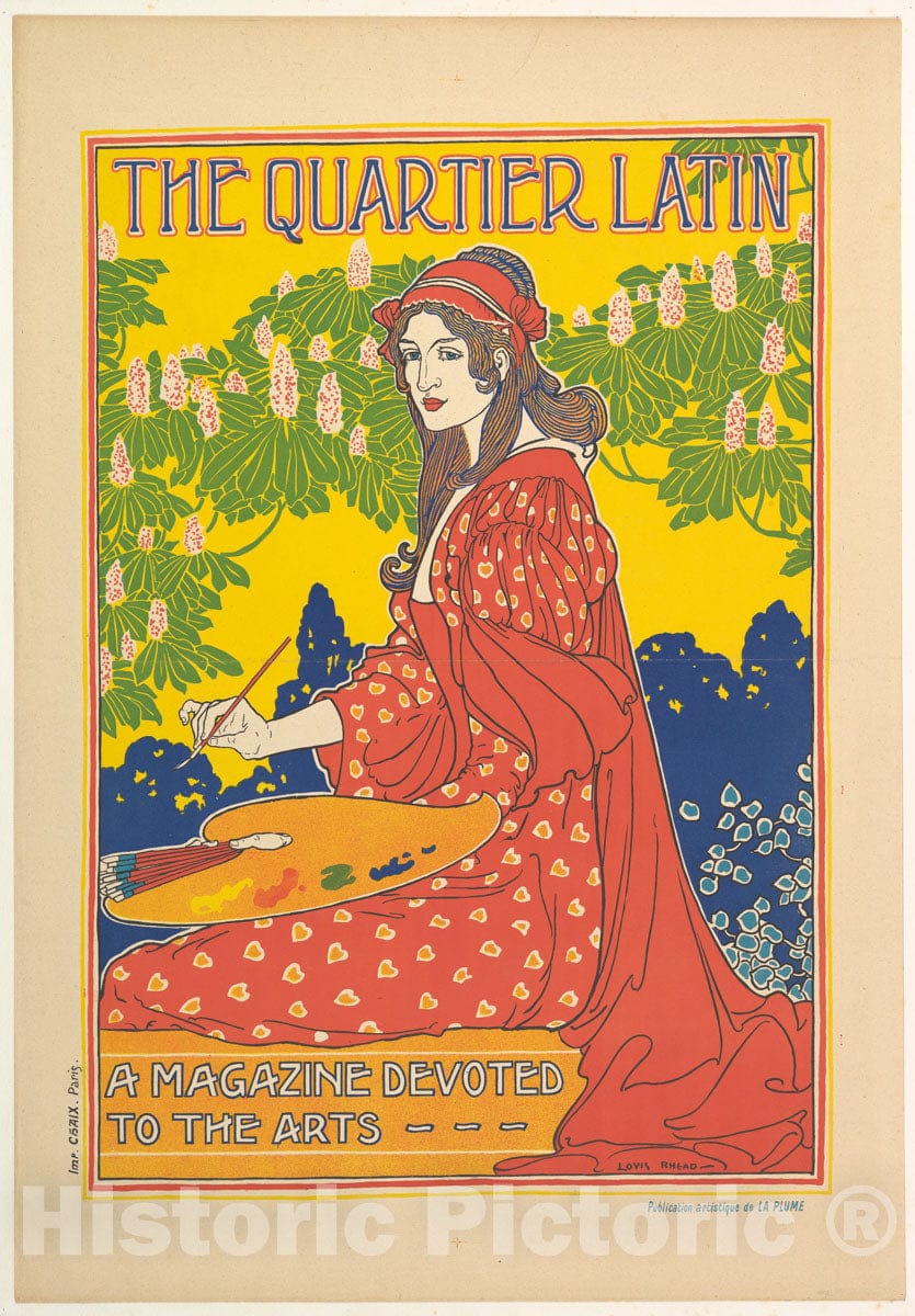 Art Print : Louis John Rhead - The Quartier Latin: A Magazine Devoted to The Arts : Vintage Wall Art