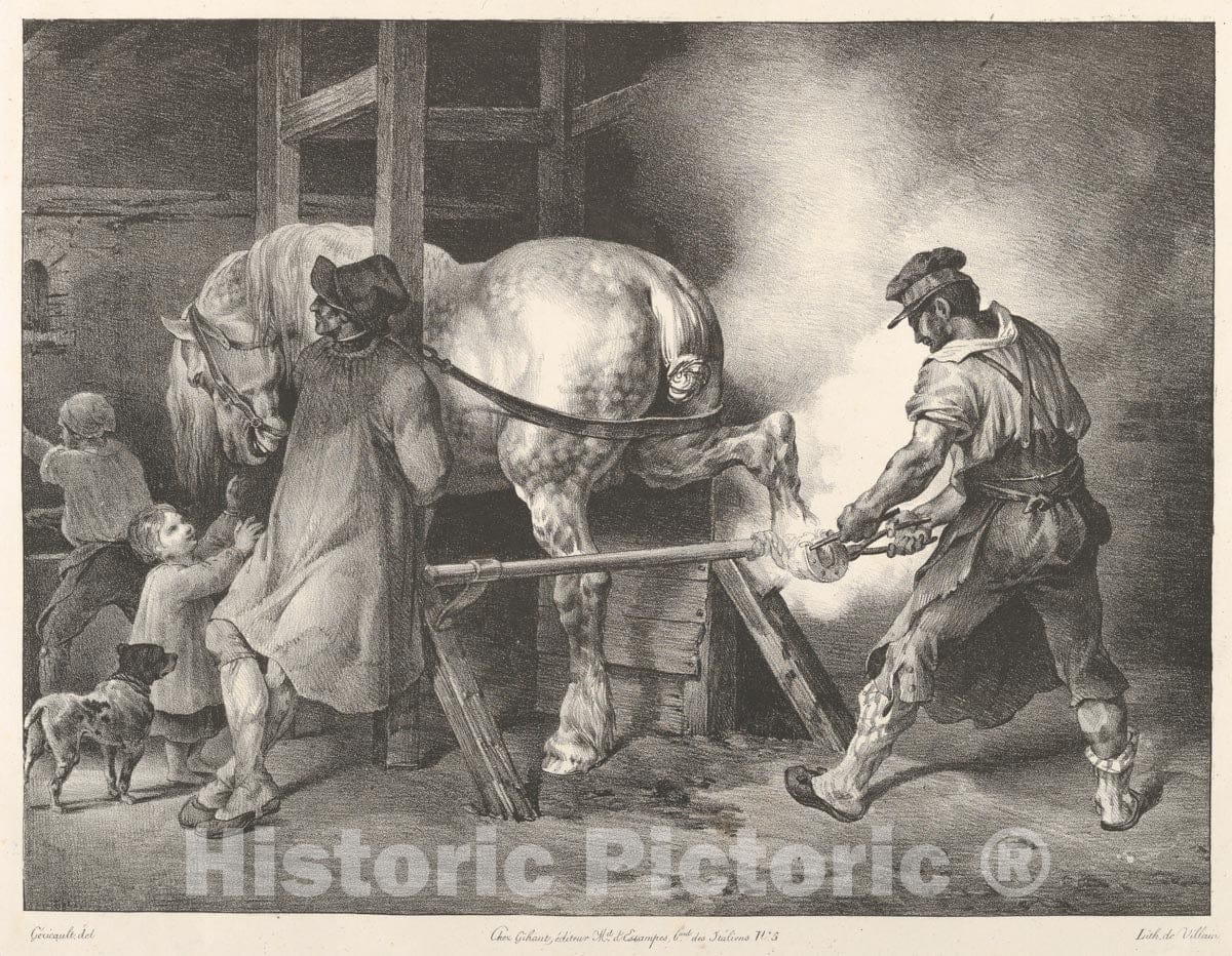 Art Print : Théodore Gericault - The Flemish Farrier : Vintage Wall Art
