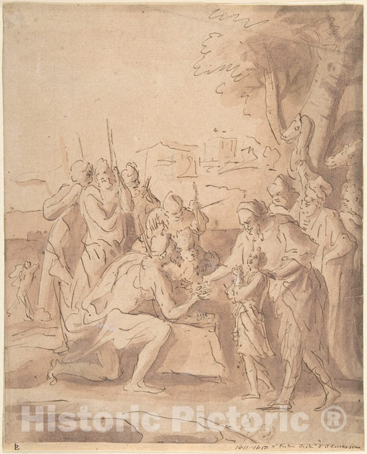 Art Print : Italian, Roman-Bolognese, 17th Century - Joseph Sold by His Brothers : Vintage Wall Art
