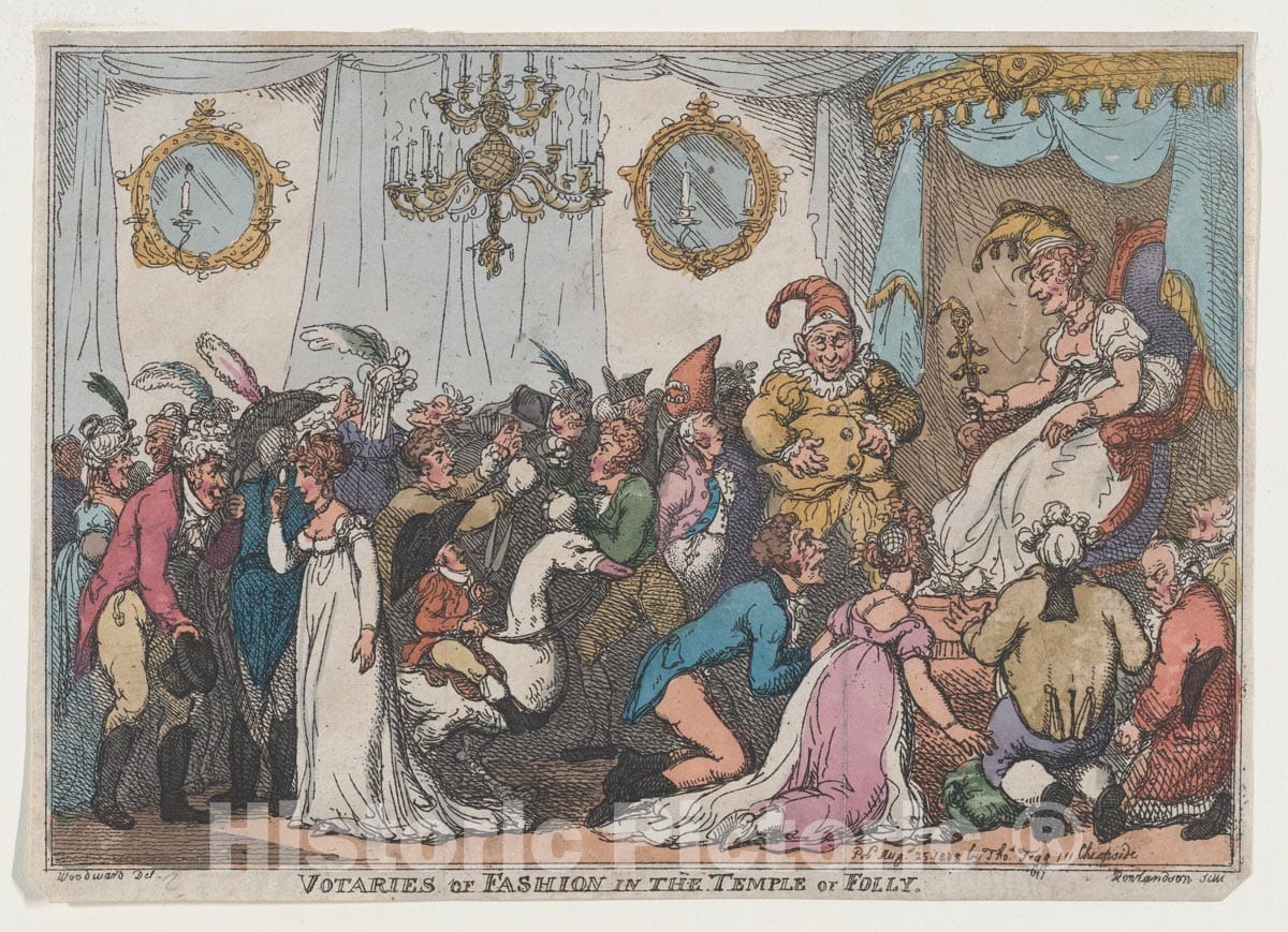 Art Print : Thomas Rowlandson - Votaries of Fashion in The Temple of Folly : Vintage Wall Art