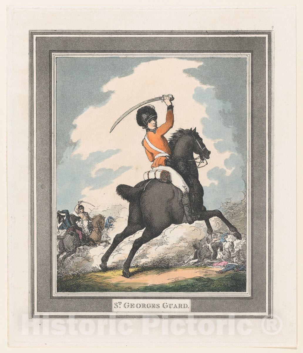 Art Print : Thomas Rowlandson - St George's Guard : Vintage Wall Art