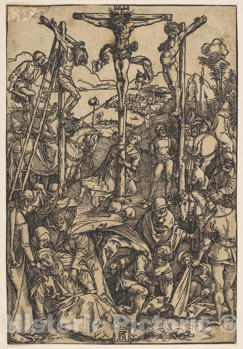 Art Print : Albrecht Dürer - Calvary with The Three Crosses 1 : Vintage Wall Art
