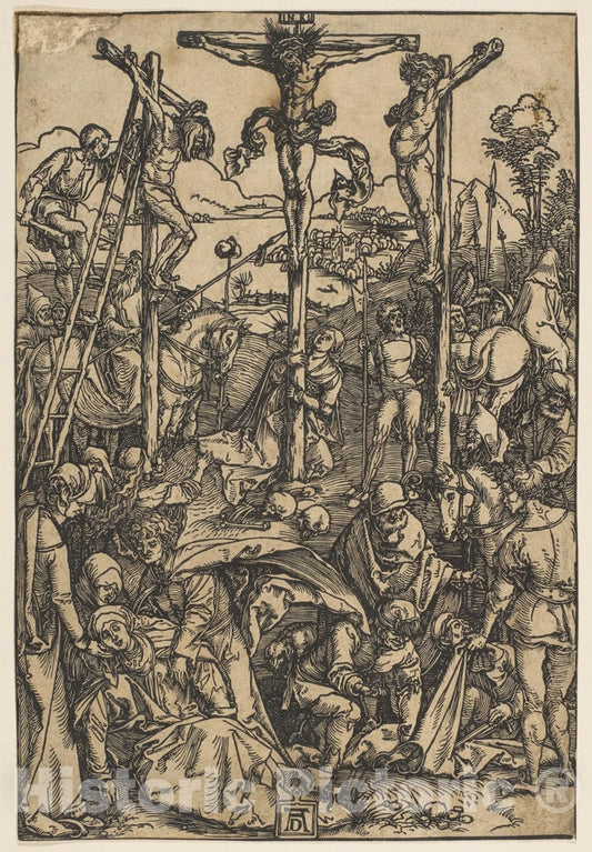 Art Print : Albrecht Dürer - Calvary with The Three Crosses 1 : Vintage Wall Art