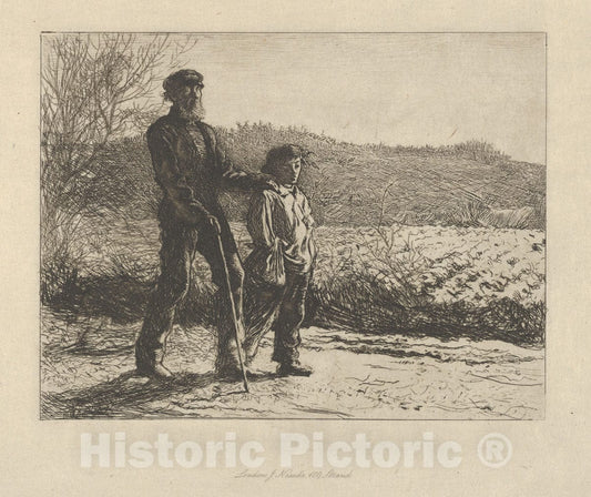 Art Print : Frederick Walker - A Blind Man (The Wayfarers) : Vintage Wall Art