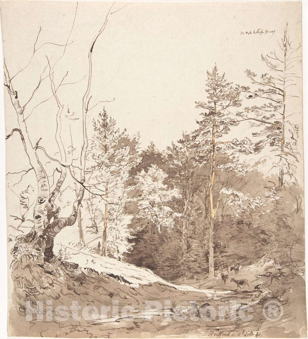 Art Print : Carl Wagner - Landscape with Cattle in Weißbach on The Rhön : Vintage Wall Art