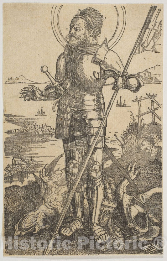 Art Print : Albrecht Dürer - Saint George Standing (Copy) : Vintage Wall Art
