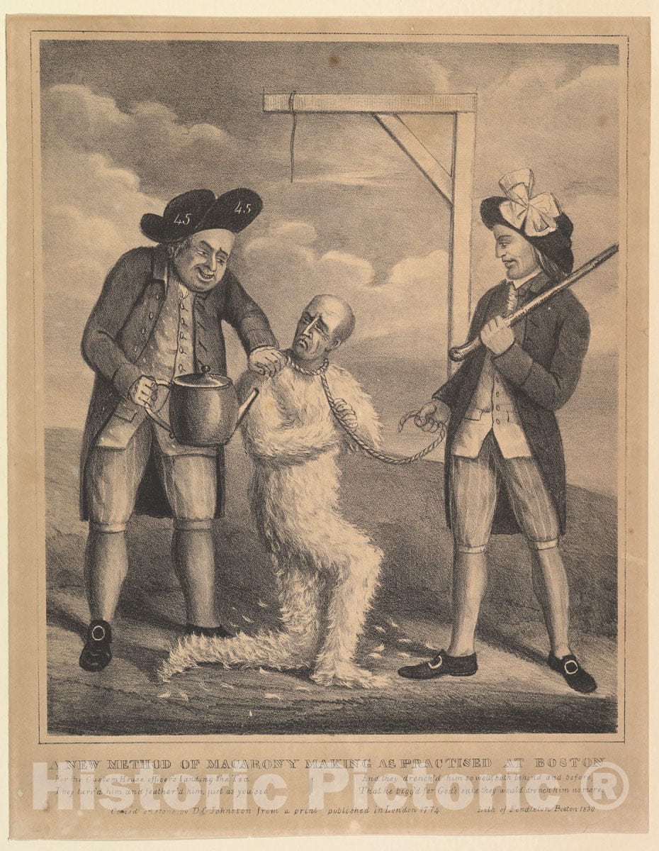 Art Print : David Claypoole Johnston - A New Method of Macarony Making, as Practised at Boston : Vintage Wall Art