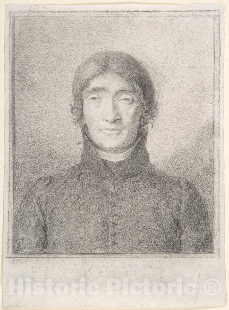 Art Print : Ludwig Ferdinand Schnorr von Carolsfeld - Portrait of The Poet Friedrich Ludwig Zacharias Werner : Vintage Wall Art