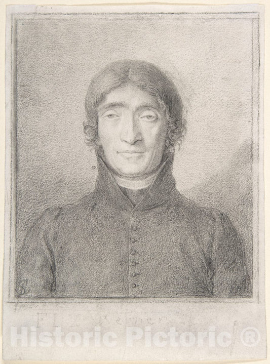 Art Print : Ludwig Ferdinand Schnorr von Carolsfeld - Portrait of The Poet Friedrich Ludwig Zacharias Werner : Vintage Wall Art