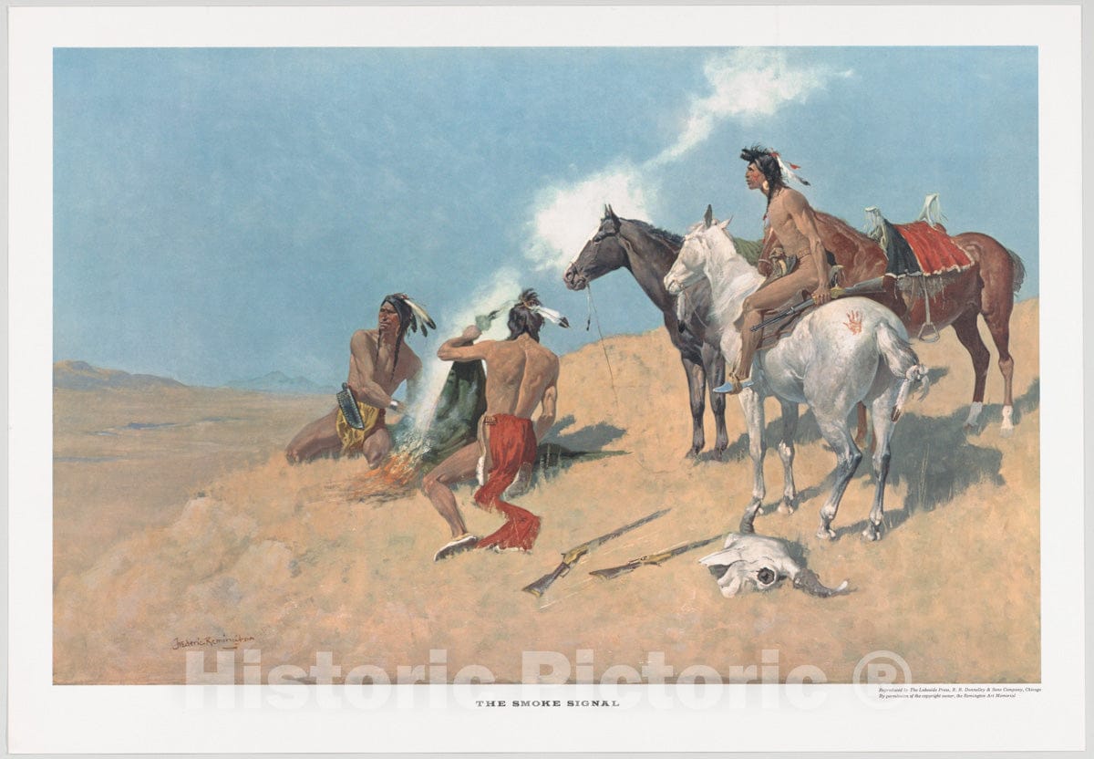 Art Print : Frederic Remington - The Smoke Signal : Vintage Wall Art