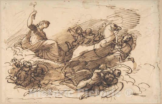 Art Print : Andrea Appiani - Aurora Riding in Her Chariot : Vintage Wall Art
