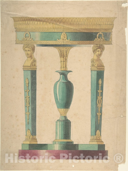 Art Print : Adrien Louis Marie Cavelier - Design for a Table : Vintage Wall Art