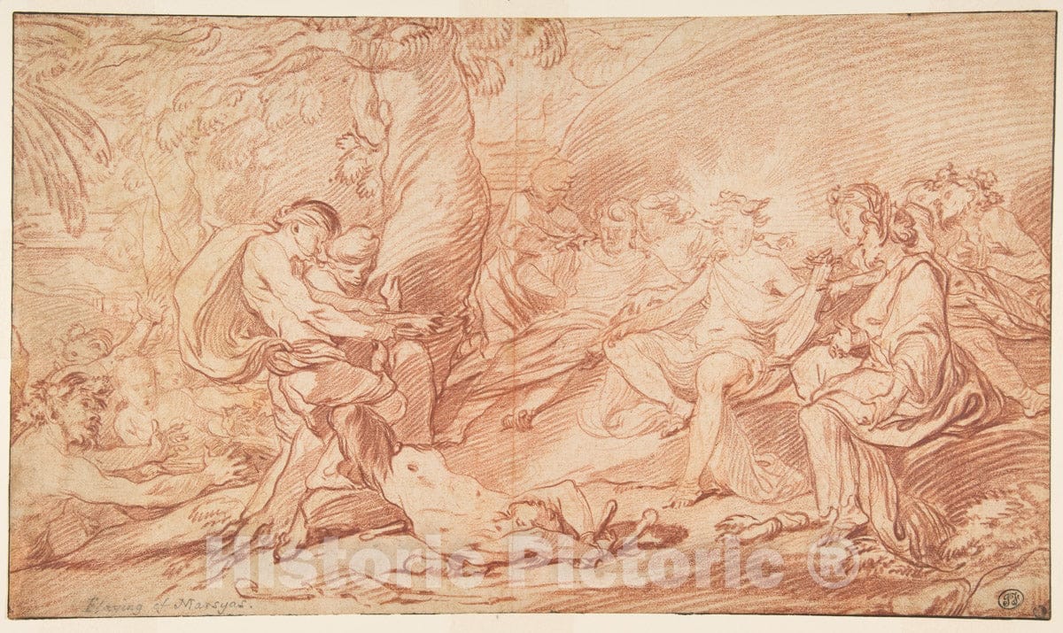 Art Print : François Van Loo - The Flaying of Marsyas : Vintage Wall Art
