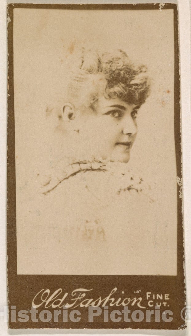 Photo Print : Actress Looking Over Shoulder, from The Actresses Series (N664) Promoting Old Fashion Fine Cut Tobacco : Vintage Wall Art