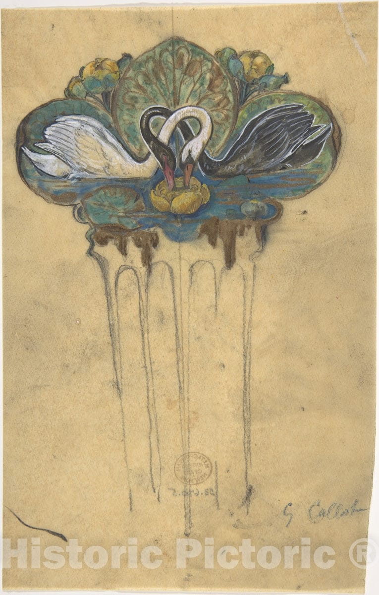 Art Print : Jacques Caillot - Design for a Haircomb : Vintage Wall Art