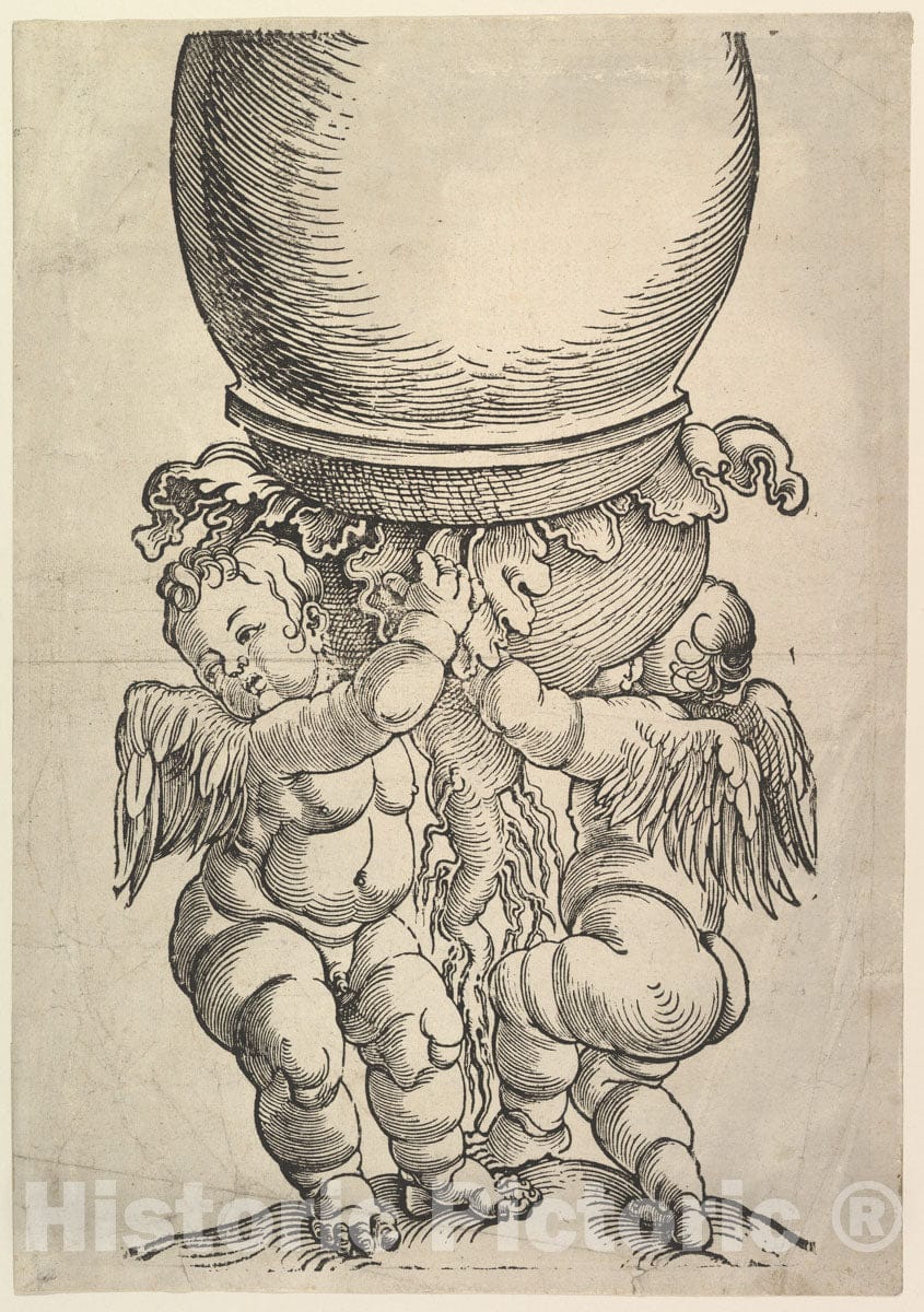 Art Print : Albrecht Dürer - The Great Column (Bottom Block) : Vintage Wall Art