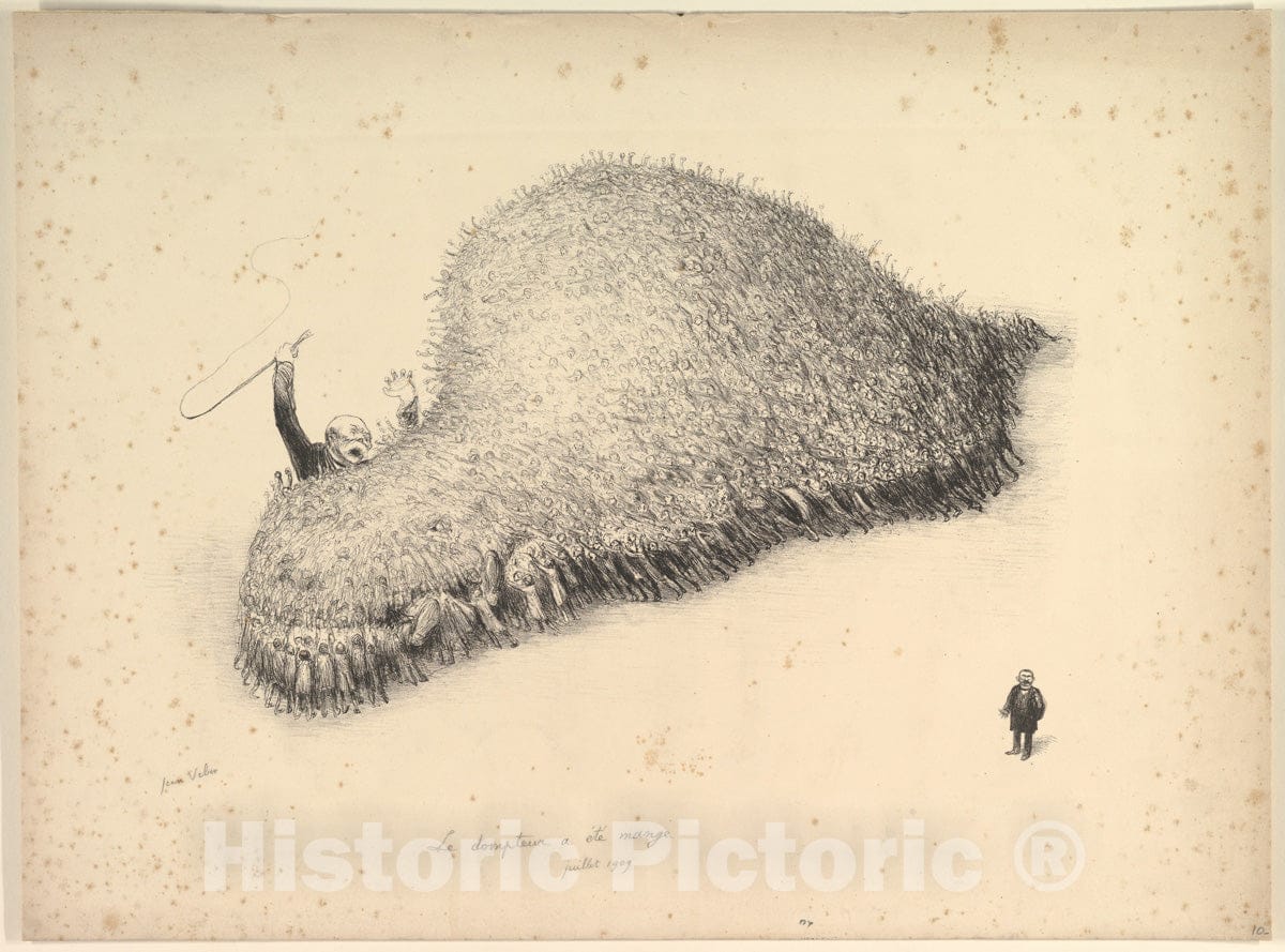 Art Print : Jean Veber - Le dompteur a été Manage : Vintage Wall Art