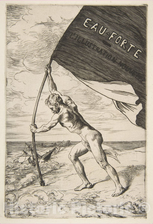 Art Print : Félix Bracquemond - Frontispiece for L'Illustration Nouvelle : Vintage Wall Art