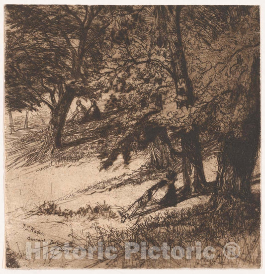 Art Print : Sir Francis Seymour Haden - Sub Tegmine. : Vintage Wall Art