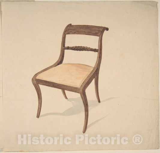 Art Print : Gillows - Design for a Chair 5 : Vintage Wall Art