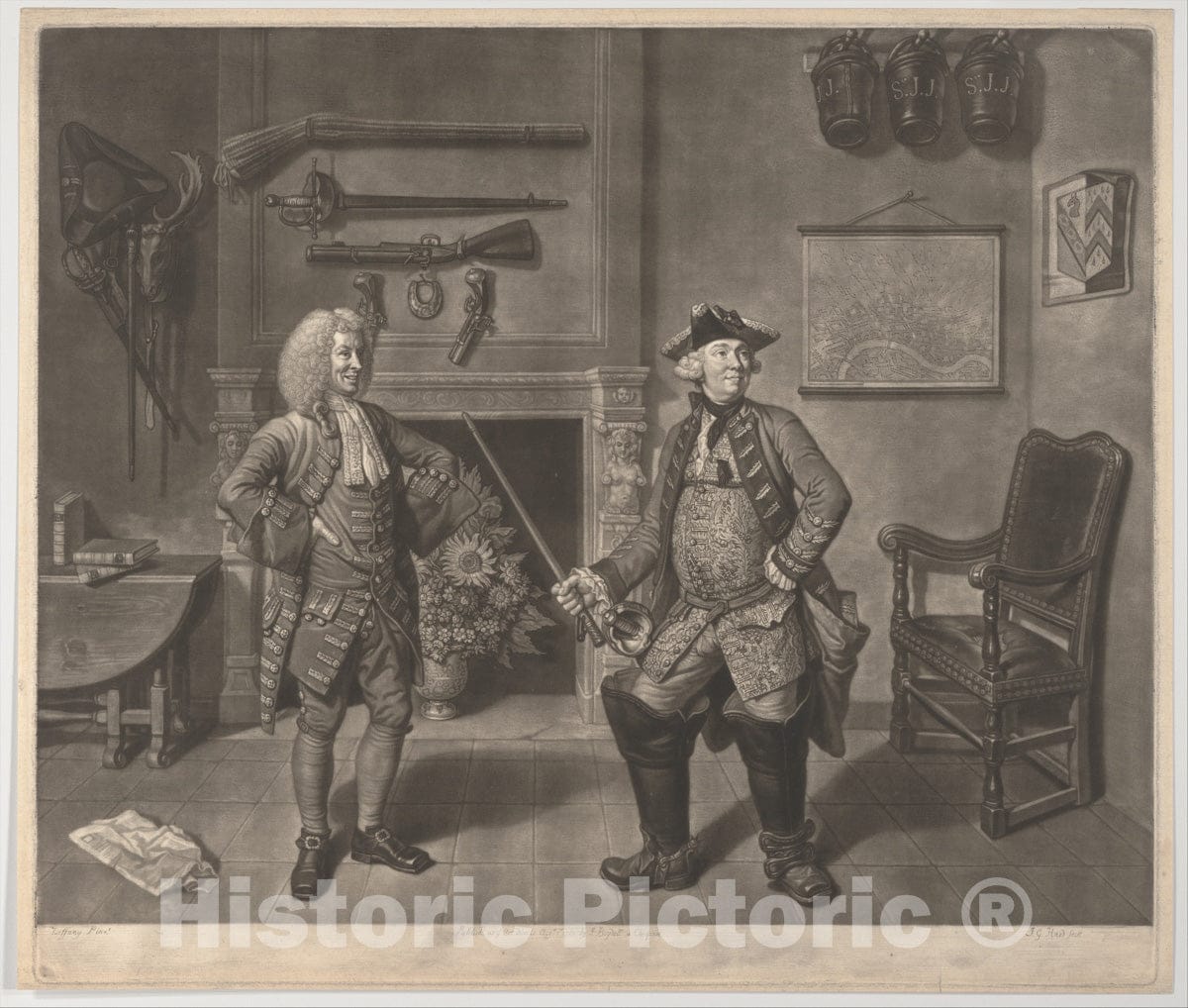 Art Print : Johann Gottfried Haid - Mr. Foote in The Character of Major Sturgeon, in The Mayor of Garratt : Vintage Wall Art