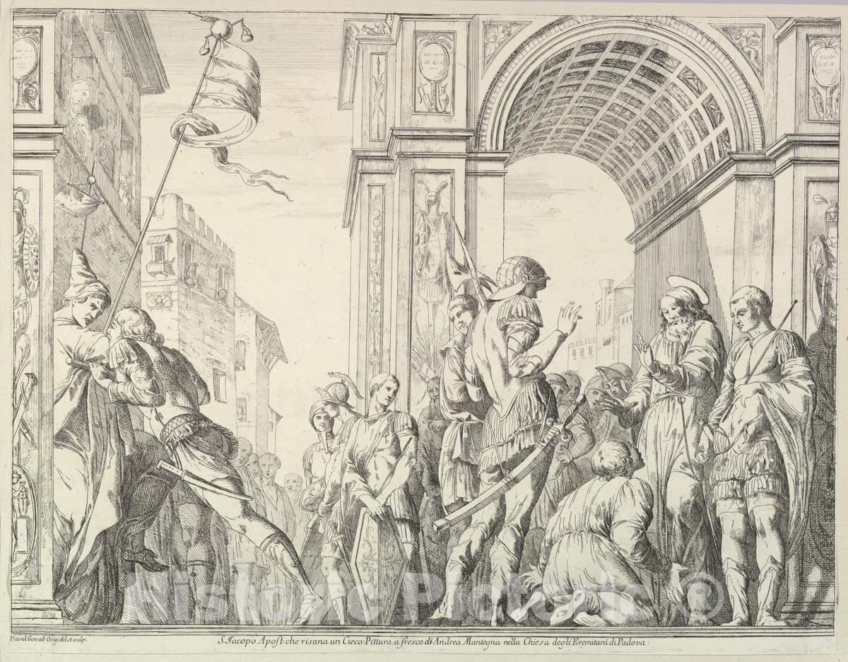 Art Print : Giovanni David - Saint James Cures a Blind Man : Vintage Wall Art