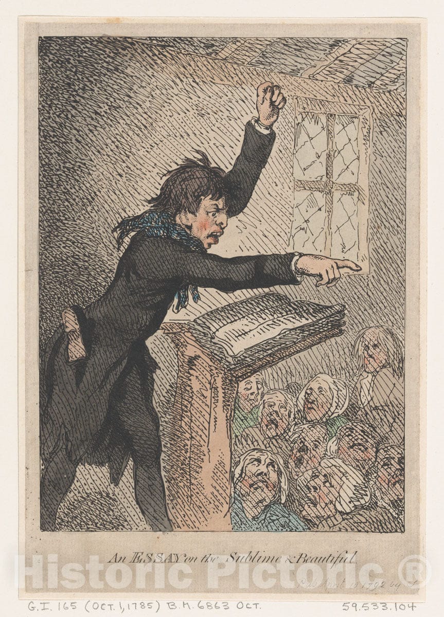 Art Print : Thomas Rowlandson - an Essay on The Sublime & Beautiful : Vintage Wall Art