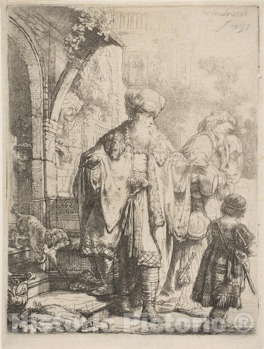 Art Print : Rembrandt (Rembrandt Van Rijn) - Abraham Casting Out Hagar and Ishmael 2 : Vintage Wall Art