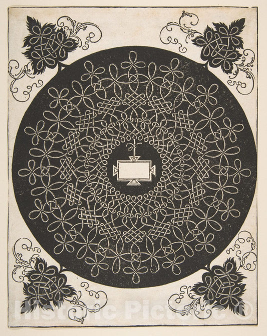 Art Print : Albrecht Dürer - Embroidery Pattern with an Oblong Panel in its Center 2 : Vintage Wall Art