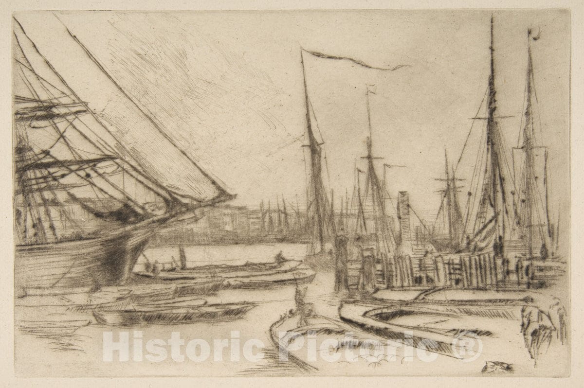 Art Print : James McNeill Whistler - A Sketch from Billingsgate (from Billingsgate) : Vintage Wall Art