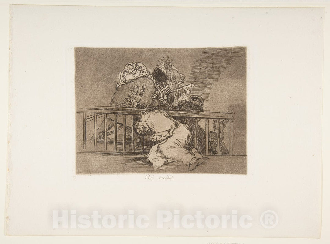 Art Print : Goya - Plate 47 from 'The Disasters of War' (Los Desastres de la Guerra): 'This is How it Happened'(Así sucedió.) : Vintage Wall Art
