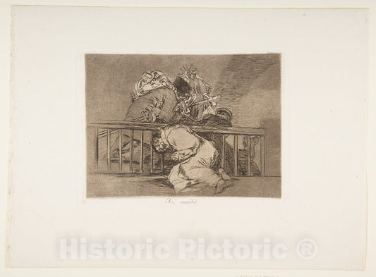 Art Print : Goya - Plate 47 from 'The Disasters of War' (Los Desastres de la Guerra): 'This is How it Happened'(Así sucedió.) : Vintage Wall Art