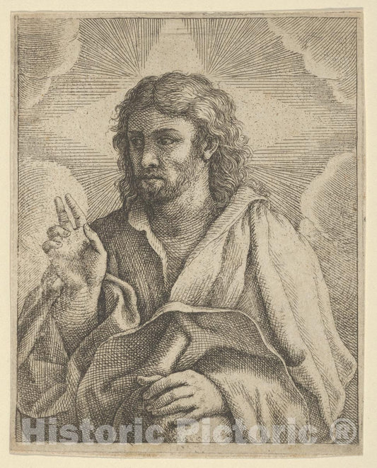 Art Print : Christ Holding a Globe - Artist: 17th Century - Created: 17th Century : Vintage Wall Art
