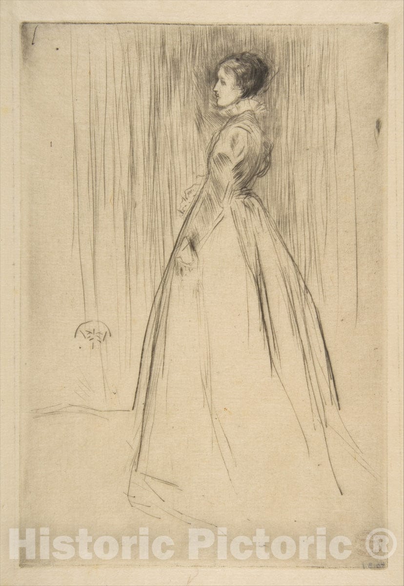 Art Print : James McNeill Whistler - The Velvet Dress (Mrs. Leyland) : Vintage Wall Art