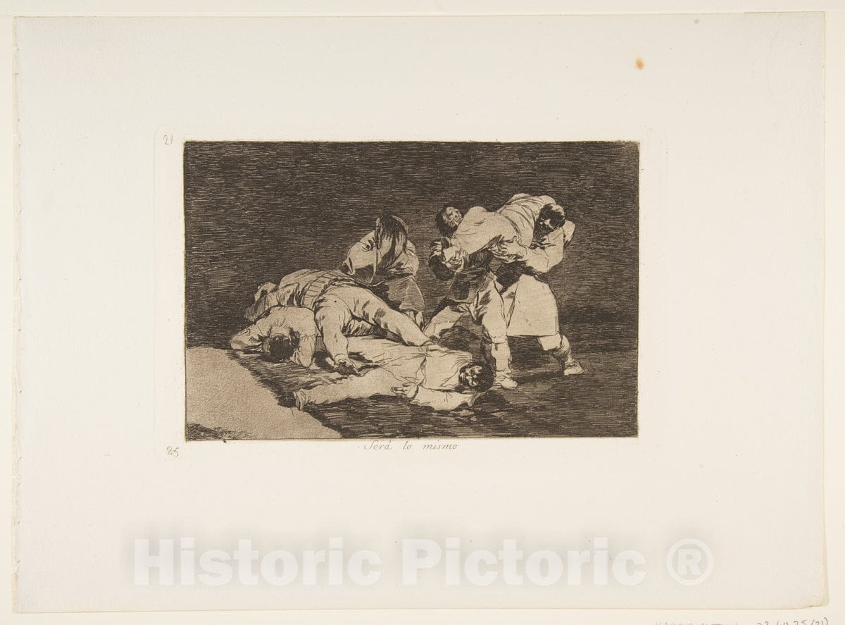 Art Print : Goya - Plate 21 from 'The Disasters of War' (Los Desastres de la Guerra): 'It Will be The Same.' (Será lo mismo) 2 : Vintage Wall Art