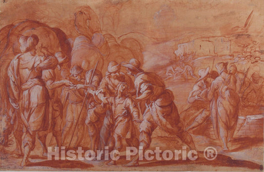 Art Print : Giovanni Battista Discepoli (Il Zoppo) - Joseph Sold by His Brethren : Vintage Wall Art