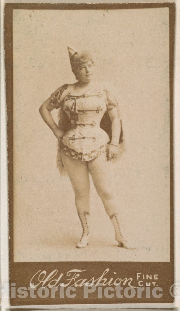 Photo Print : Actress Wearing Pointed Cap, from The Actresses Series (N664) Promoting Old Fashion Fine Cut Tobacco 1 : Vintage Wall Art