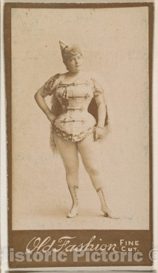 Photo Print : Actress Wearing Pointed Cap, from The Actresses Series (N664) Promoting Old Fashion Fine Cut Tobacco 1 : Vintage Wall Art