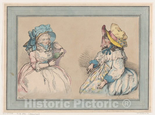Art Print : Thomas Rowlandson - Beauties : Vintage Wall Art