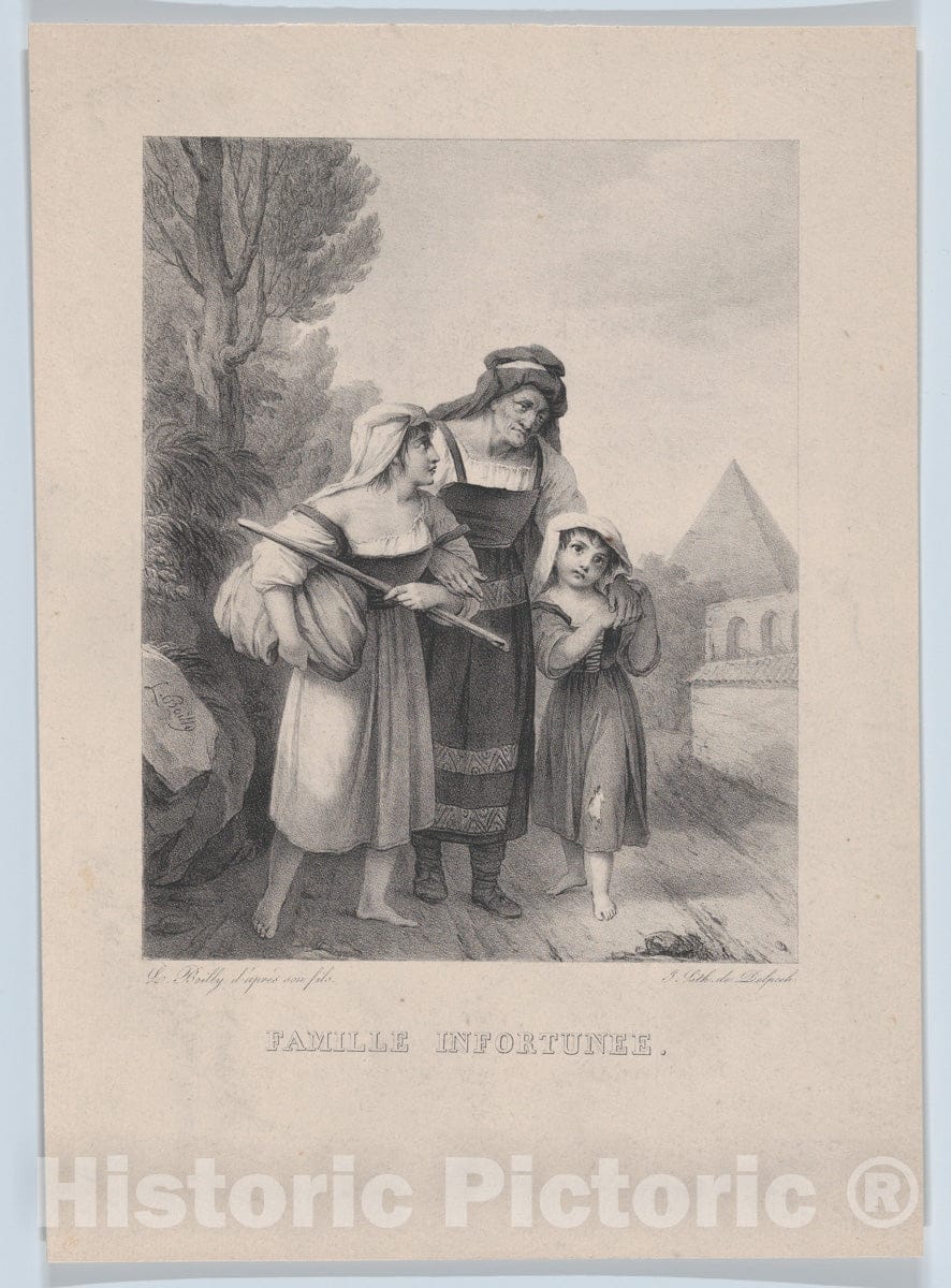 Art Print : Louis Léopold Boilly - The Ill-Fated Family : Vintage Wall Art