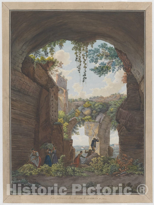 Art Print : Giovanni Volpato - Interior of The Baths at Caracalla 2 : Vintage Wall Art
