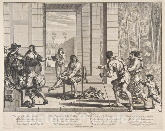 Art Print : Abraham Bosse - Clothing Beggars 3 : Vintage Wall Art