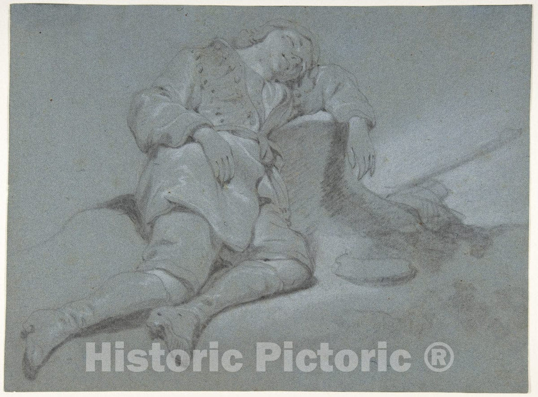 Art Print : Gerbrand Van den Eeckhout - A Sleeping Shepherd Boy : Vintage Wall Art
