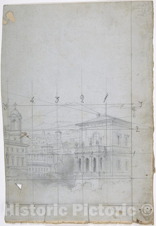 Art Print : Eugène Cicéri - Design for a Stage Set at The Opéra, Paris 12 : Vintage Wall Art